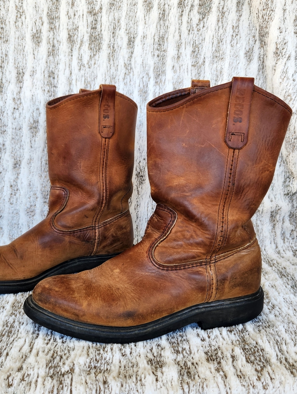 Red Wing Vintage "Pecos" Boots Brown Leather 1990's Western Work, Men's Size 10E